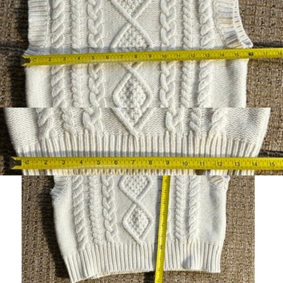 Wilfred Cable Knit Sweater Vest XS Merino Wool Cotton V Neck - Picture 8 of 8